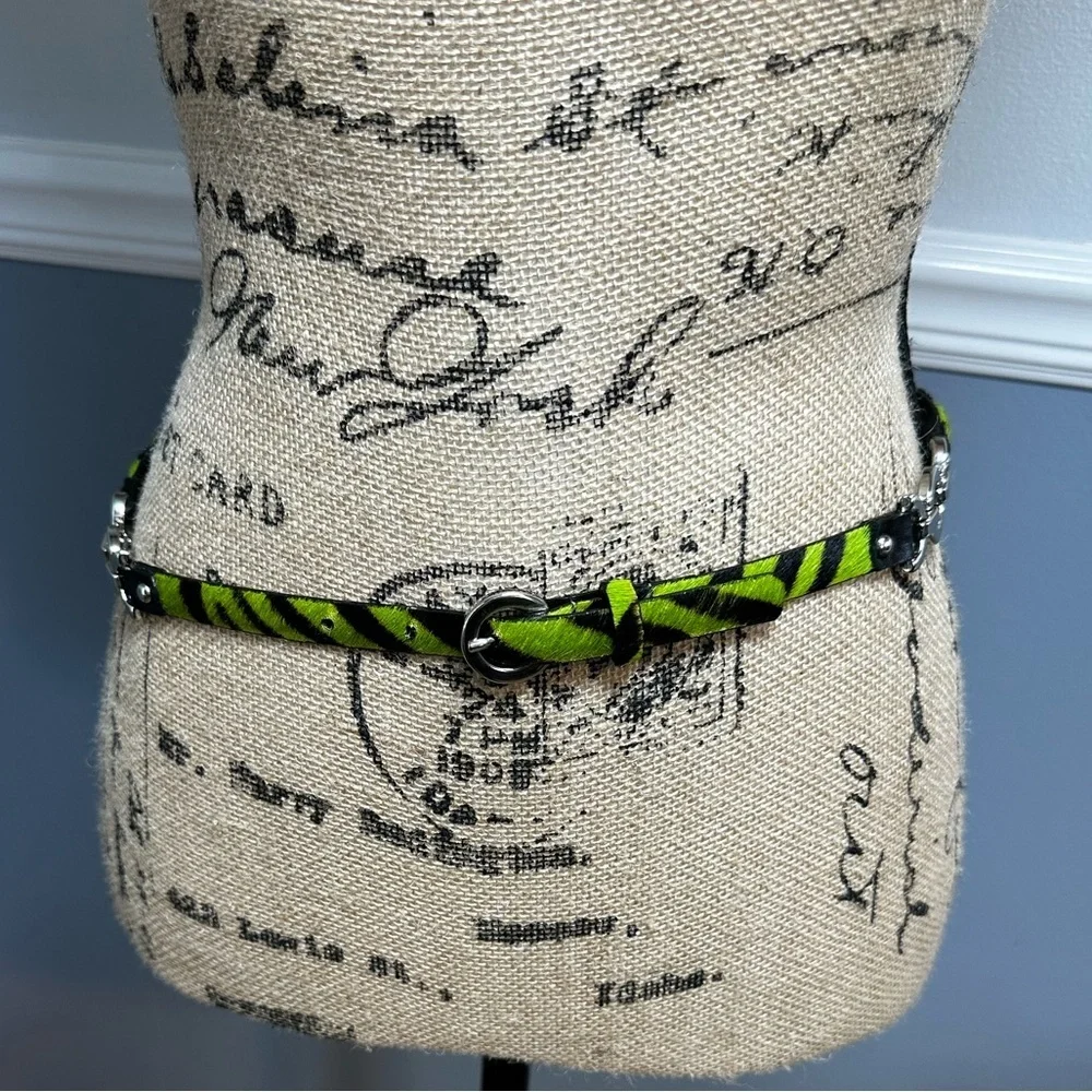 Carlisle Zebra Stripe Leather Belt Small Vintage
